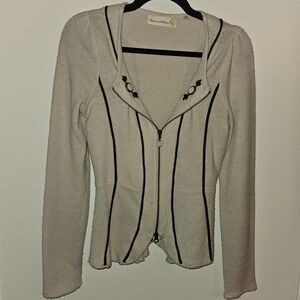 Anthropologie Charlie & Robin zip sweater jacket in beige